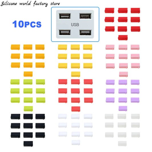 10PCS Silicone USB Dust Covers