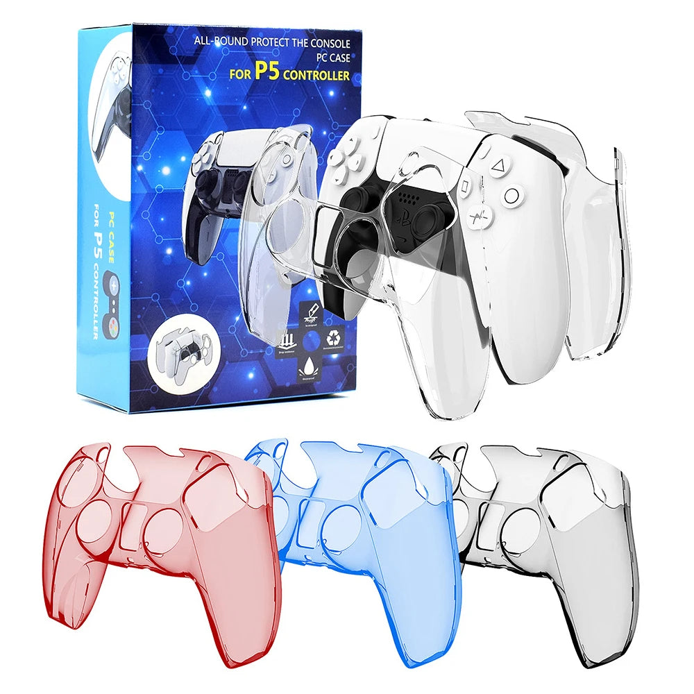 Clear Case Protective Cover For PS5 Dual Sense Skin Shell Ultra Slim Transparent